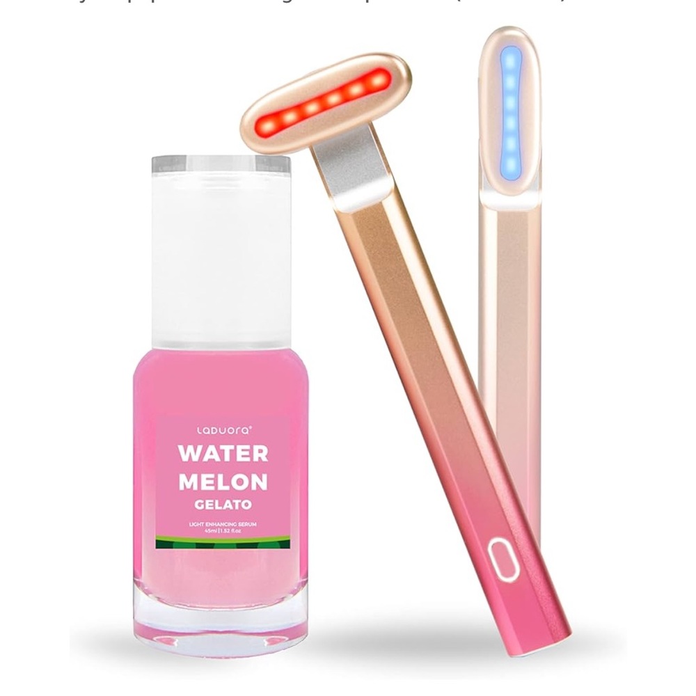 NEW! 5-in-1 Dual Color Face Skincare Wand and Serum Equipment Massager Rose Gold